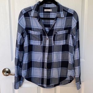 Abercrombie & Fitch Blue Flannel Long Sleeve